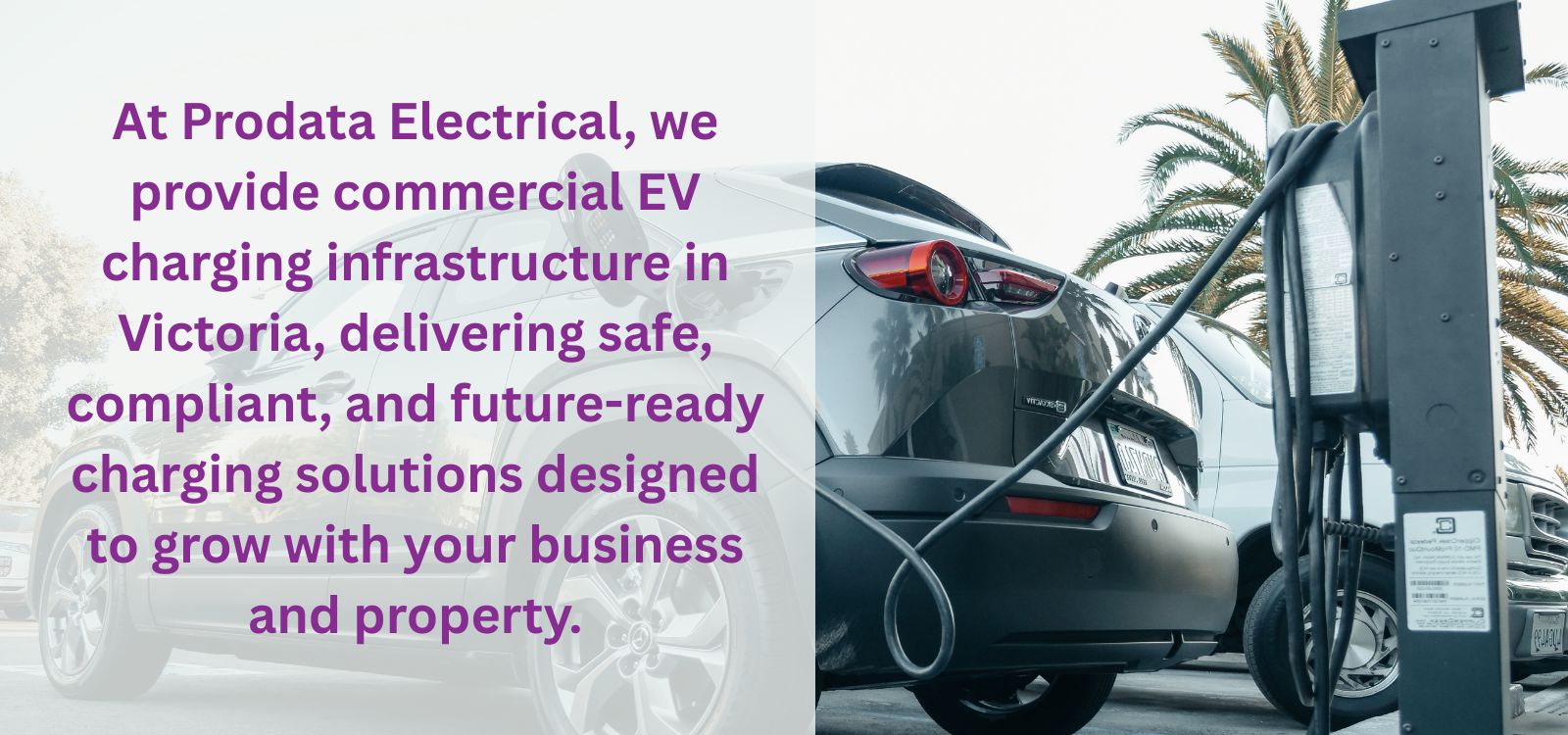 At Prodata Electrical, we provide commercial EV charging infrastructure in Victoria, delivering safe, compliant, and future-ready charging solutions designed to grow with your business and property.​